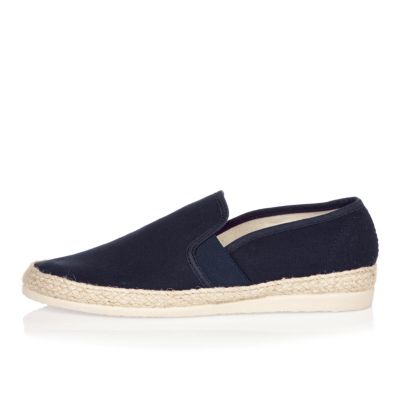 Navy espadrille loafers